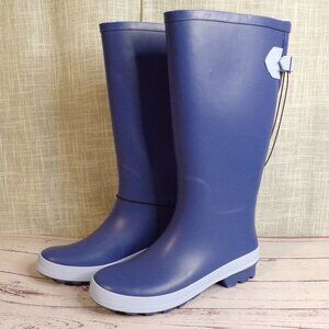 Time and Tru Blue Women's Tall Buckle Rain Boots, Sizes 7 and 8